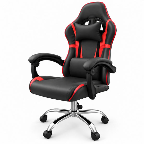 Gaming Chair Black and Red | Adjustable Comfort with Neck & Lumbar Support