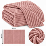 The Stylish Choice Ribbed Throw Rose Pink | 140x180cm Soft Warmth