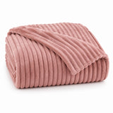 The Stylish Choice Ribbed Throw Rose Pink | 200x220cm Soft Warmth