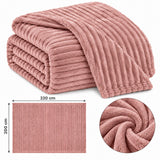 The Stylish Choice Ribbed Throw Rose Pink | 200x220cm Soft Warmth