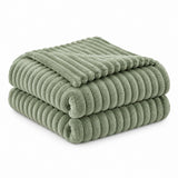 The Stylish Choice Ribbed Throw Soft Green | 200x220cm Cosy Size