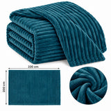 The Stylish Choice Ribbed Throw Teal Blue | 200x220cm Soft Warmth