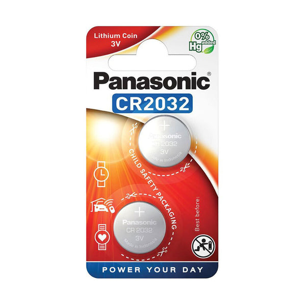 Panasonic Lithium Coin CR2032 Batteries | 2 Pack