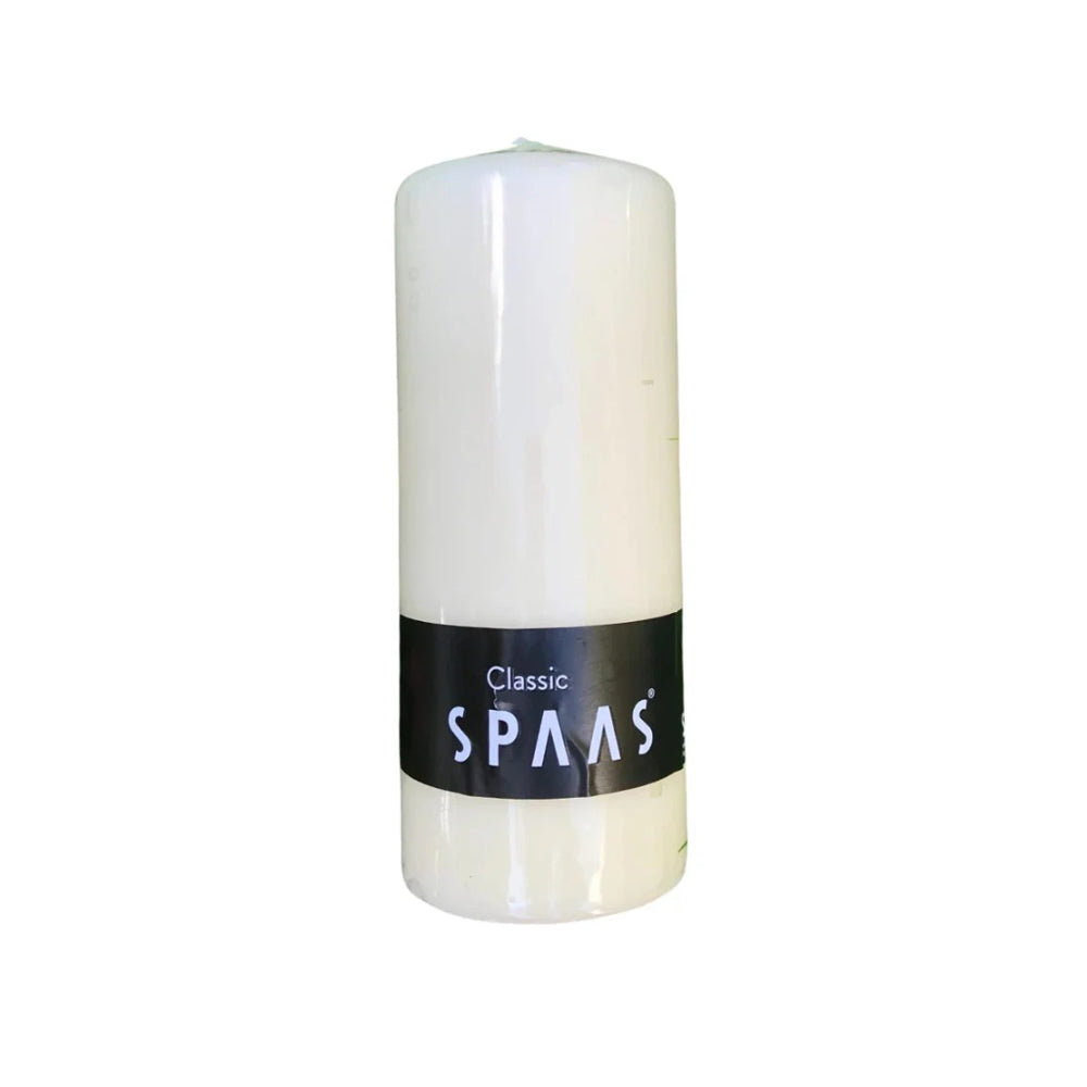 Spaas Ivory Tall Pillar Candle | 90 Hour Burn Time, Glossy Finish