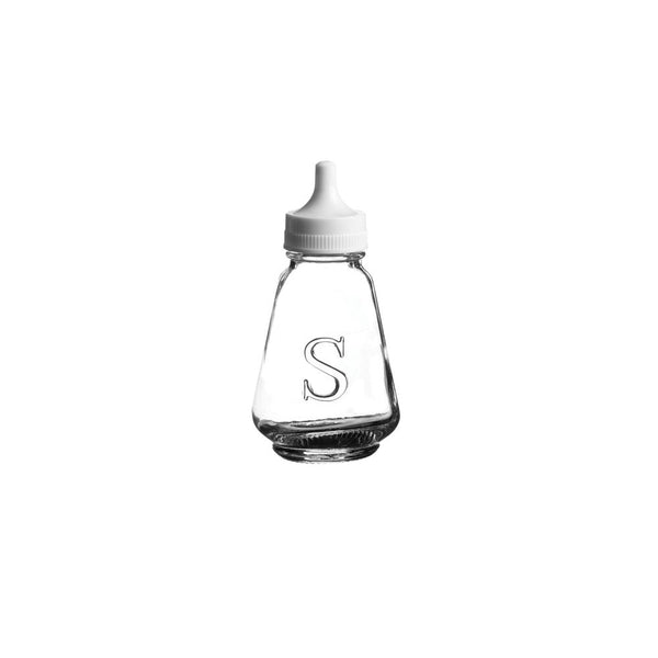 Essentials Clear Glass Salt Pot Dispenser | White Screw-Top Cap
