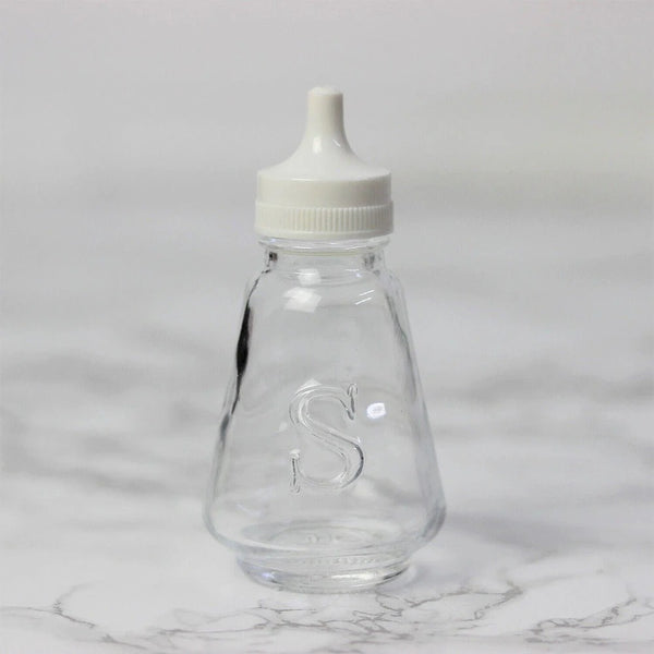 Essentials Clear Glass Salt Pot Dispenser | White Screw-Top Cap