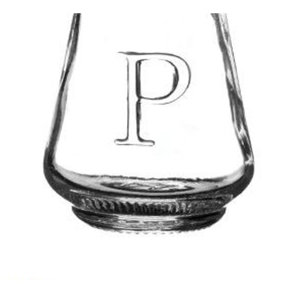 Essentials Clear Glass Pepper Pot | White Screw-Top Lid, Embossed P