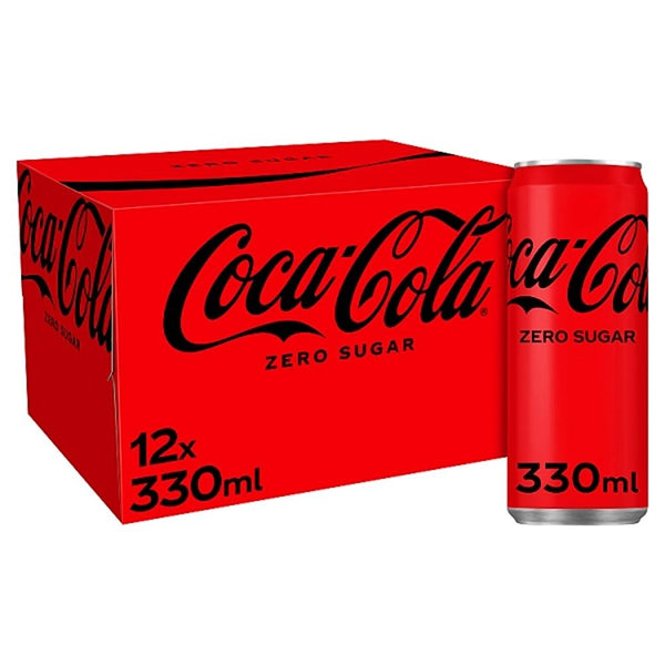 Coke Zero 12pk - Zero Sugar, Classic Taste, 330ml Cans