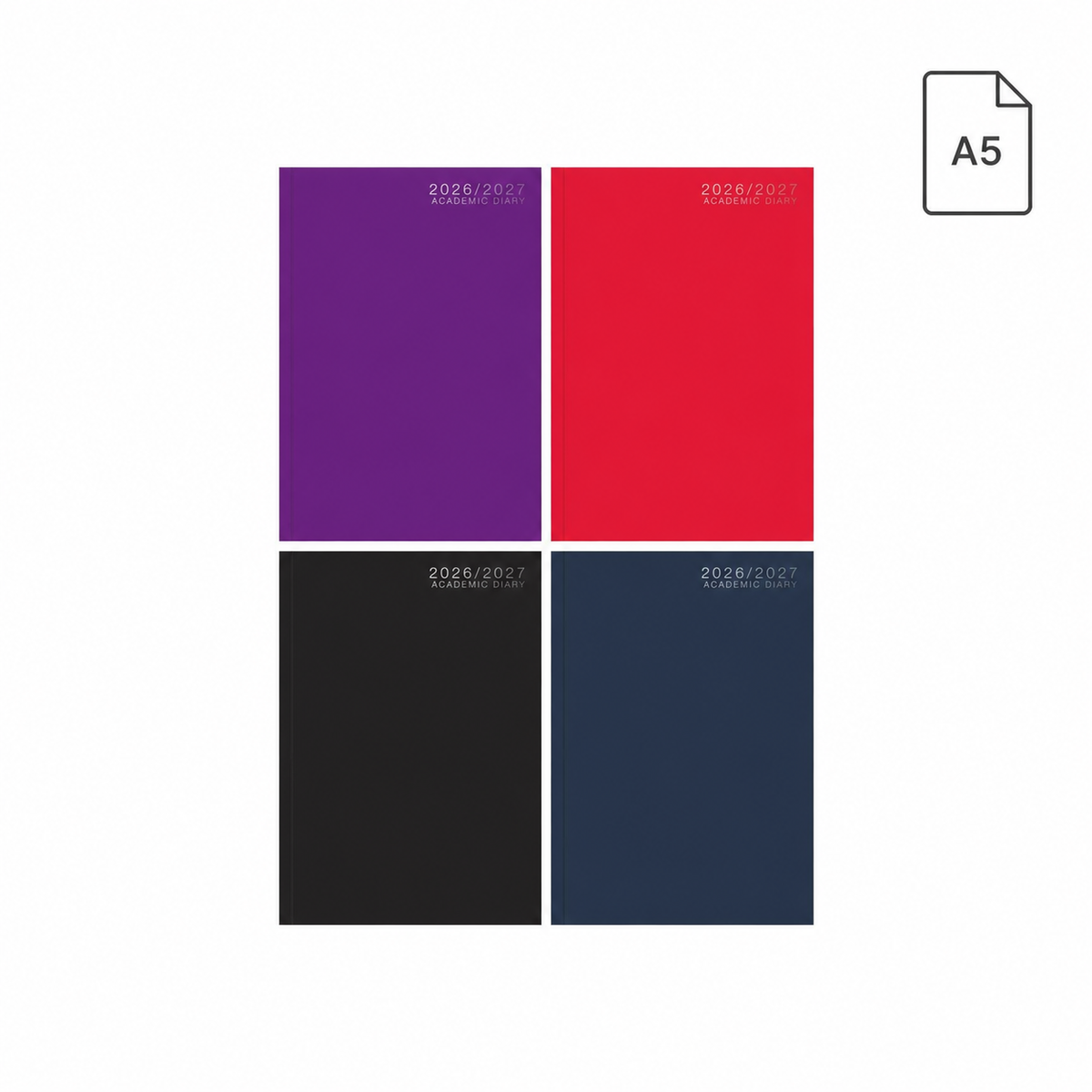 Academic A5 Week To View Hardback Diary | 4 Assorted
