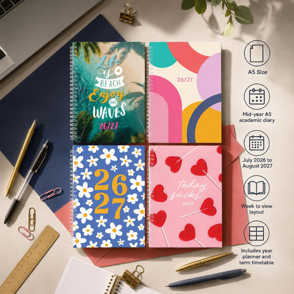 A5 Academic Week To View Photographic Cover | 4 Assorted