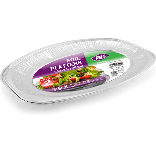 Party Solutions Foil Platters | 2-Pack 352x247mm
