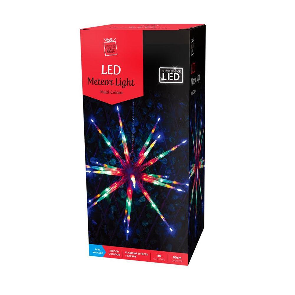 80 Multi-coloured LED Meteor Light | 8 Function Mode | Diameter 60 cm - Choice Stores