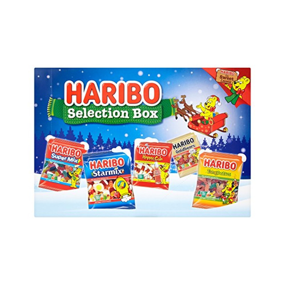 Haribo Festive Selection Box Gummy Sweets | 185g, Goldbears and Starmix