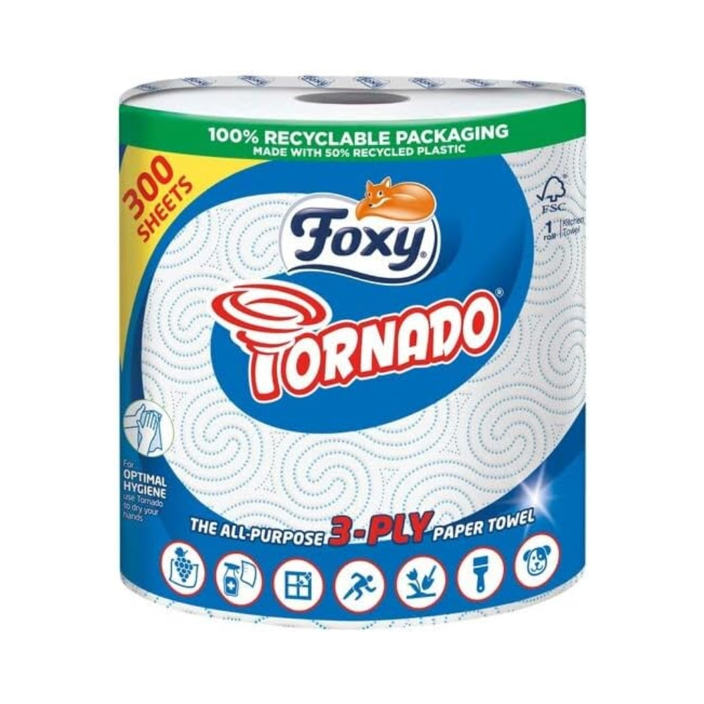 Foxy Tornado 3ply All Purpose Paper Towel | 300 Sheets 