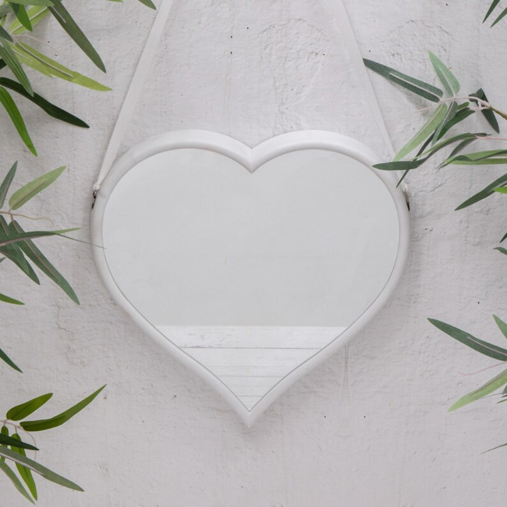 Maison White Heart Shaped Wall Hanging Mirrors | Set of 3 