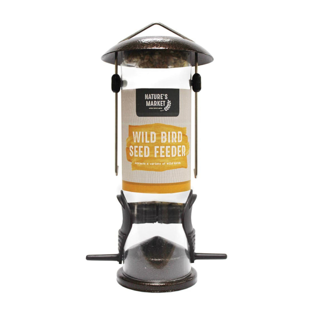 Nature's Market Hammertone Finish Wild Bird Seed Feeder | Hanging Loop