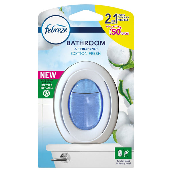 Febreze Bathroom Air Freshener | Cotton Scent, Up to 45 Days Freshness