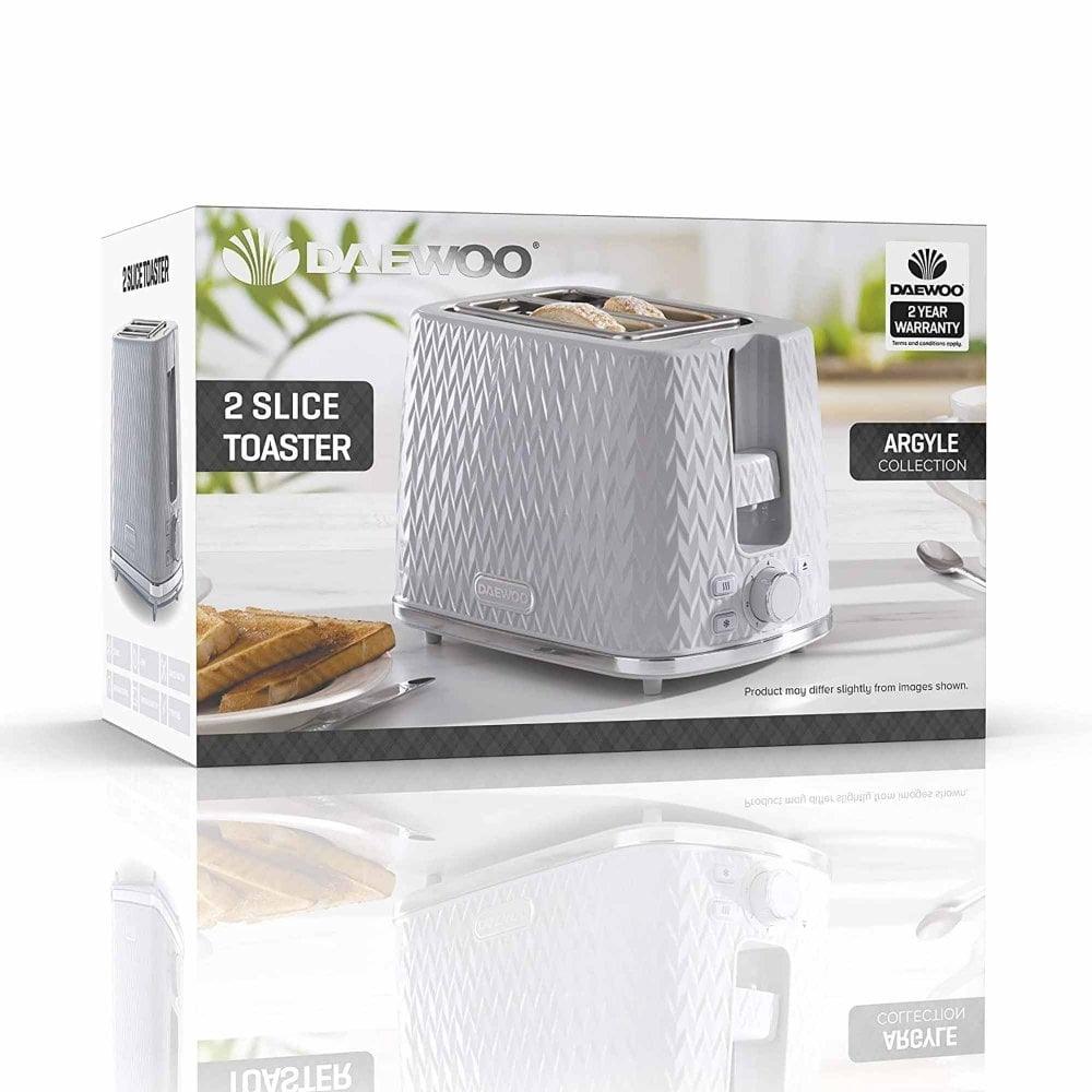Daewoo Argle Grey 2 Slice Toaster