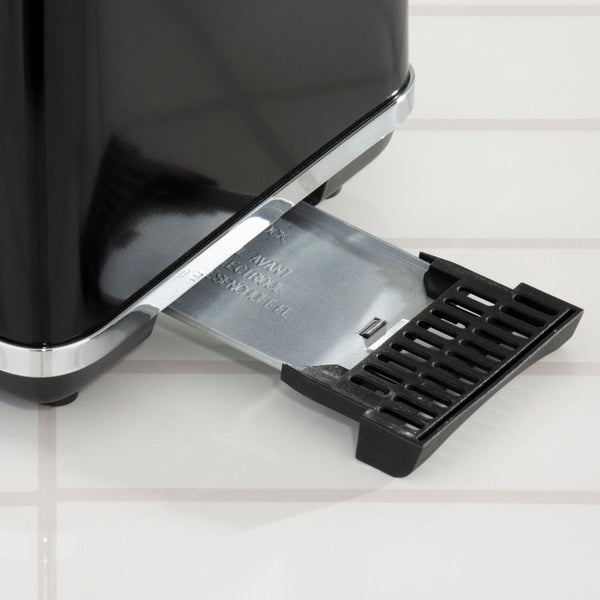 Daewoo Kensington Two Slice Toaster | Black and Chrome, Reheat, Defrost