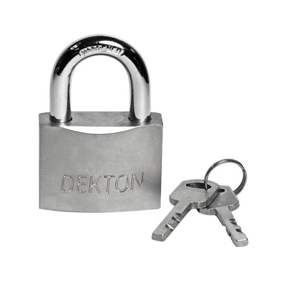 Dekton Heavy-Duty Satin Padlock | 30mm | Comes with Three Security Keys