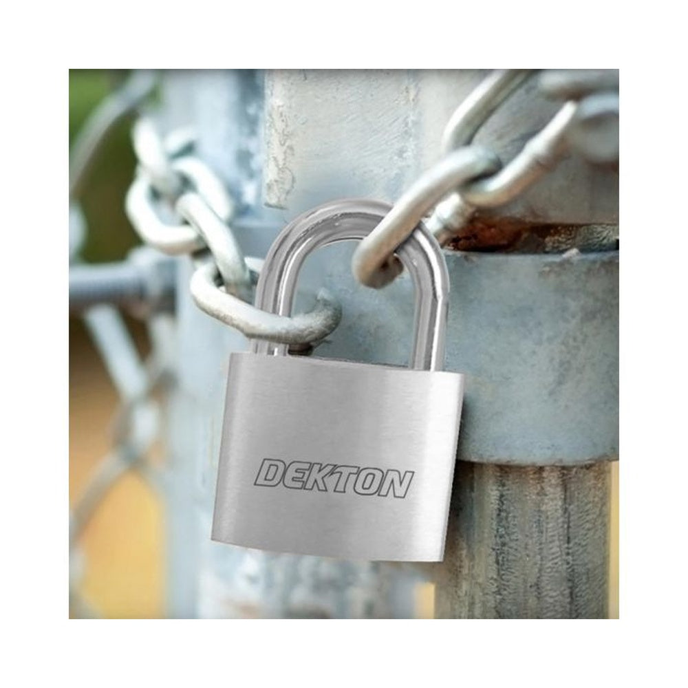 Dekton 40mm Satin Finish Padlock With 3 Security Keys