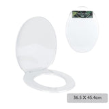 Urban Living White Oval Toilet Seat | High-Quality Durable Plastic | 36.5 x 45.4 cm
