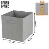 Urban Living Durable Fabric Storage Cube | Grey | 31 x 31 x 31cm