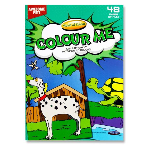 World of Colour A4 Pet-Themed Colouring Book