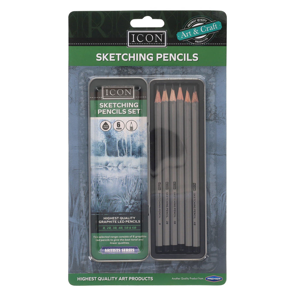 Icon Sketching Pencils B-6B Set | 6 Piece Set