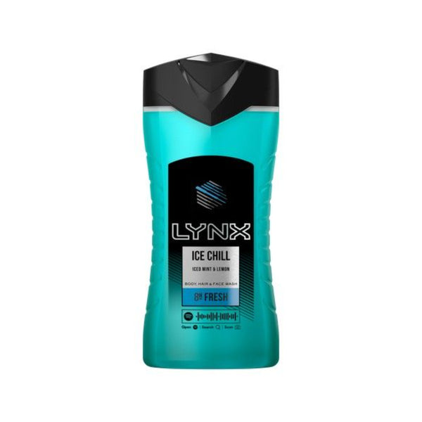 Lynx Ice Chill Shower Gel | 3-in-1 for Body, Hair and Face, Iced Mint & Lemon