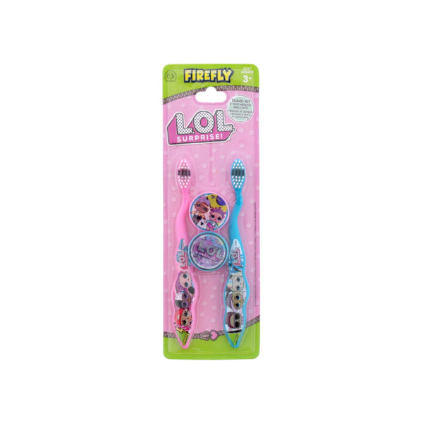 Firefly LOL Surprise Kids Toothbrushes | Pack of 2, Soft Bristles, Travel Caps