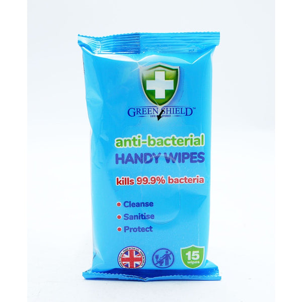 Green Shield Antibacterial Handy Wipes | Pack of 15