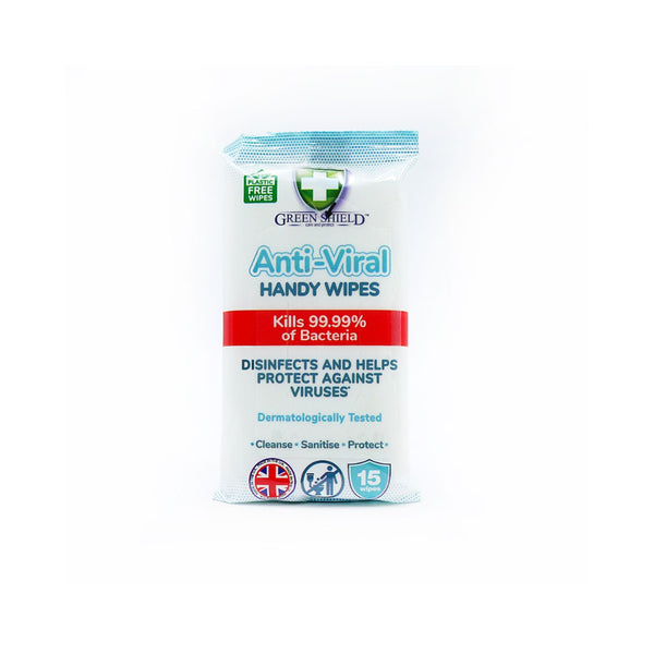 Green Shield Anti-Viral Handy Wipes | Pack of 15