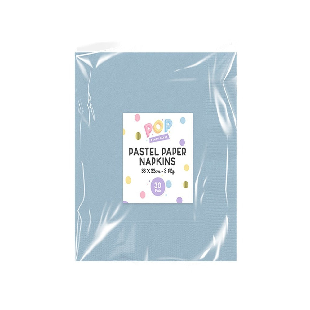 Pastel Disposable Paper Napkins | Assorted Colours, 2 Ply, Pack of 30
