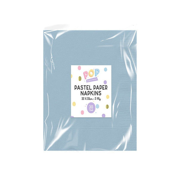 Pastel Disposable Paper Napkins | Assorted Colours, 2 Ply, Pack of 30