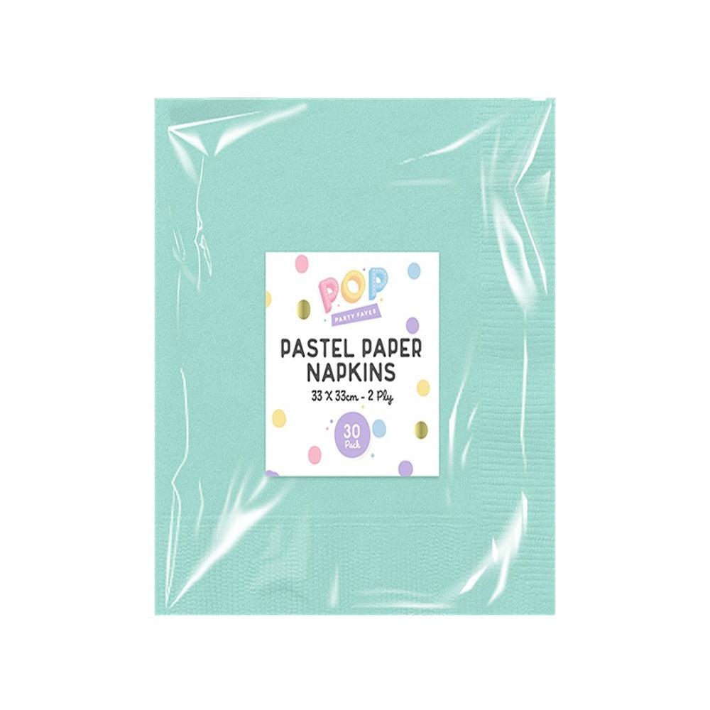 Pastel Disposable Paper Napkins | Assorted Colours, 2 Ply, Pack of 30