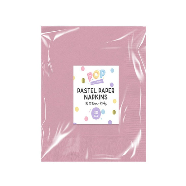 Pastel Disposable Paper Napkins | Assorted Colours, 2 Ply, Pack of 30