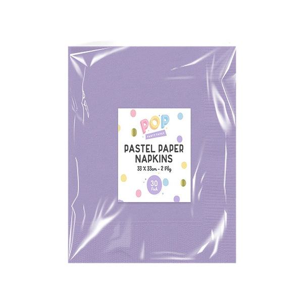 Pastel Disposable Paper Napkins | Assorted Colours, 2 Ply, Pack of 30
