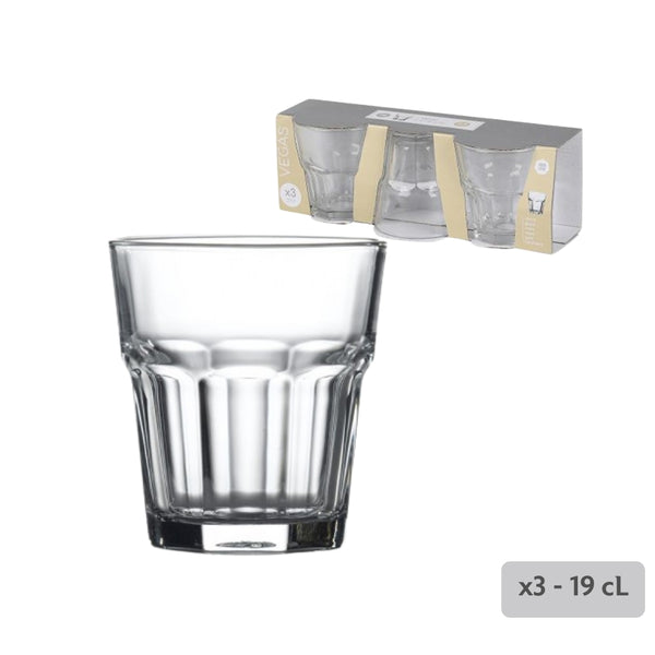 Urban Living Vegas 3-Pack Faceted Drinking Glasses | 29cl Capacity