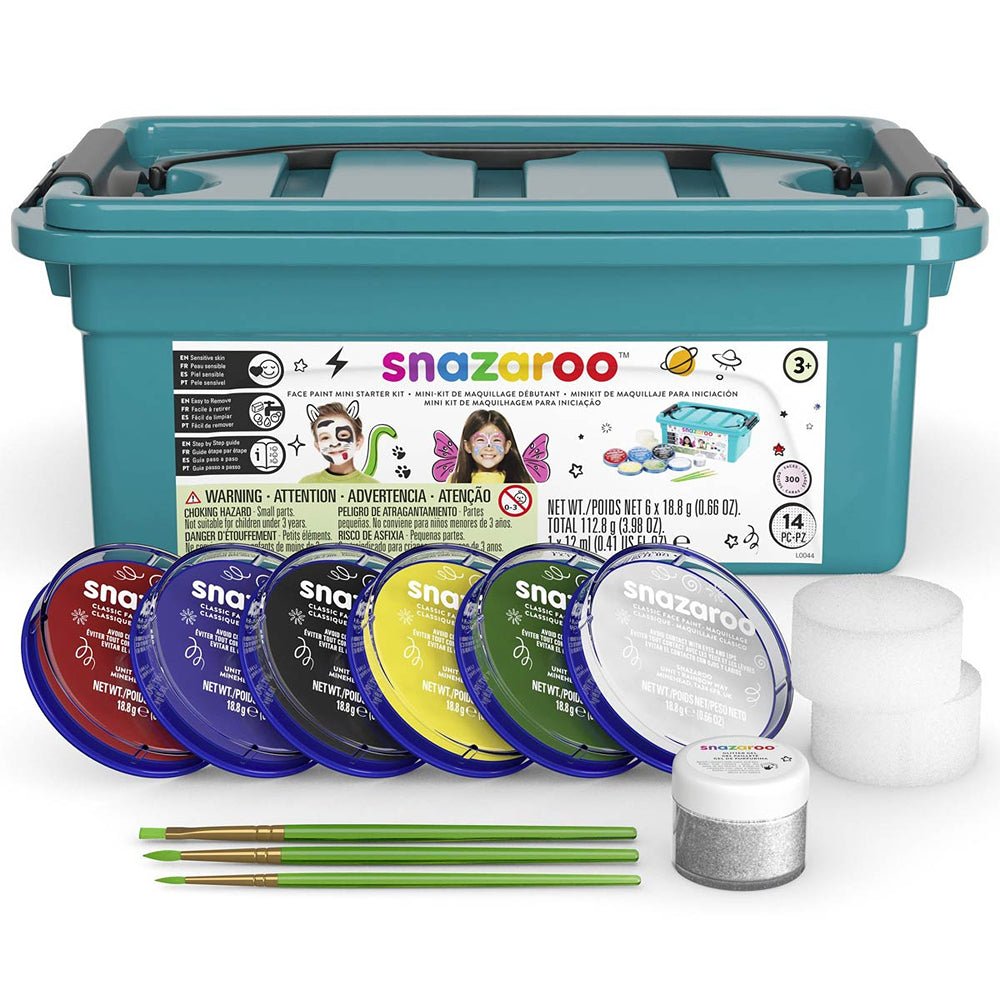 Snazaroo Mini Face Paint Starter Kit | 14 Piece Set