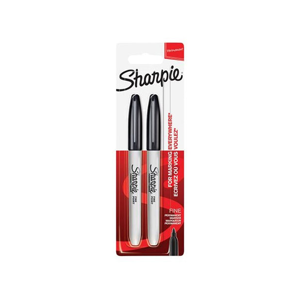 Sharpie Permanent Markers Fine Point Black 2pk