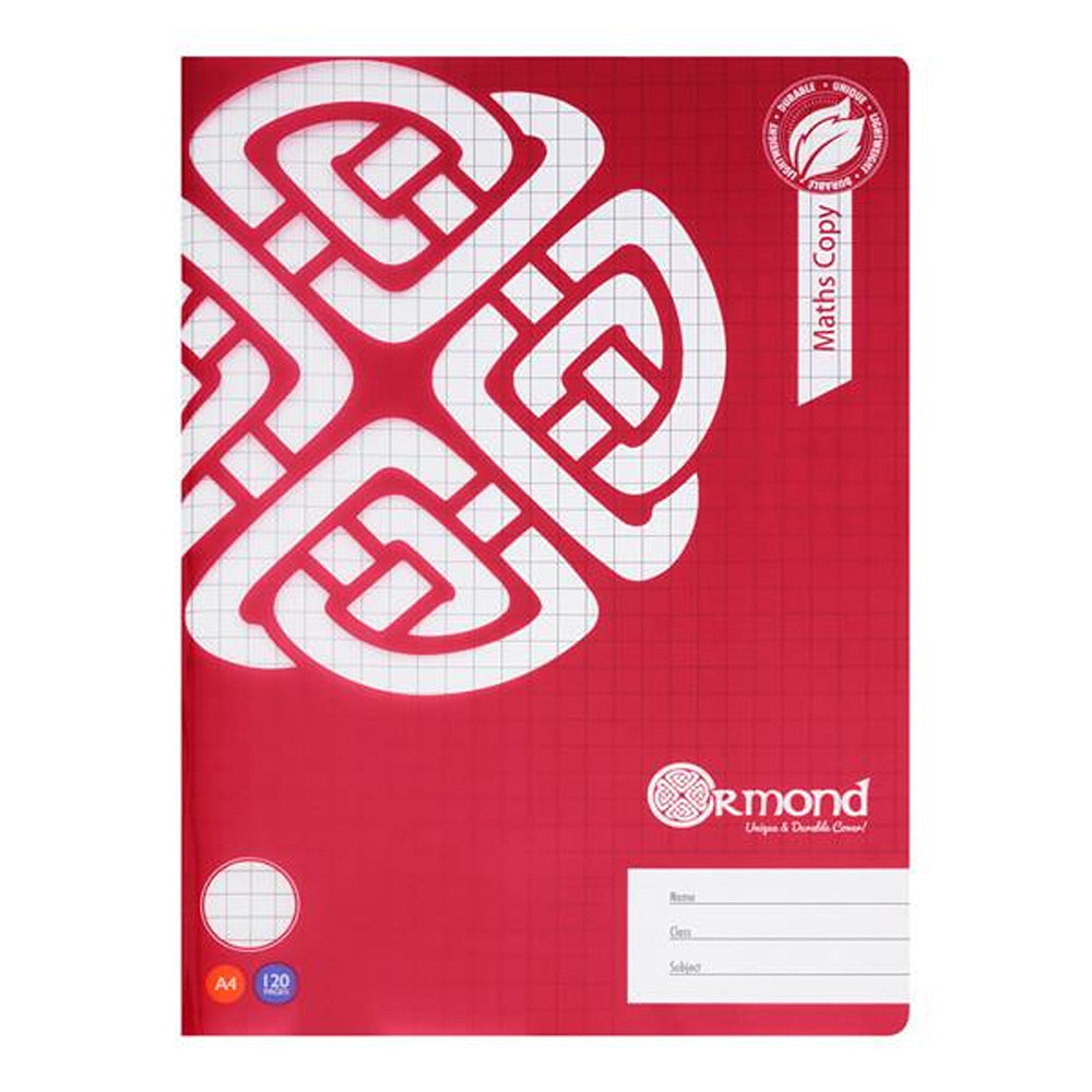 Ormond A4 Maths Copy Book Durable Cover | 120 Page