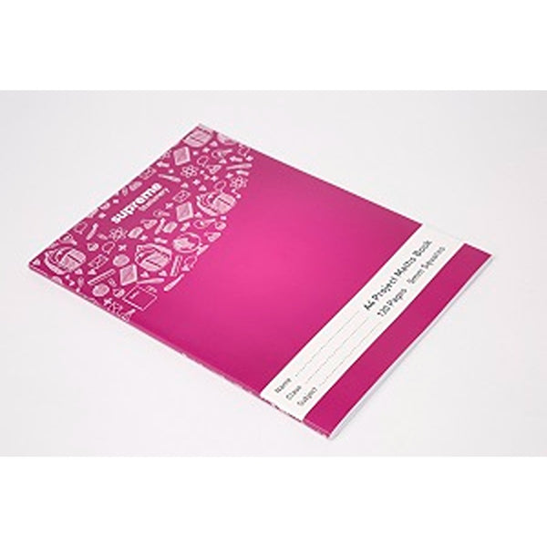 Supreme Vibrant Magenta A4 Project Maths Exercise Book | 120 Pages