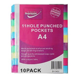 Supreme Polypockets A4 Colour Tab | Durable Polypropylene Document Protection | 10 Pack