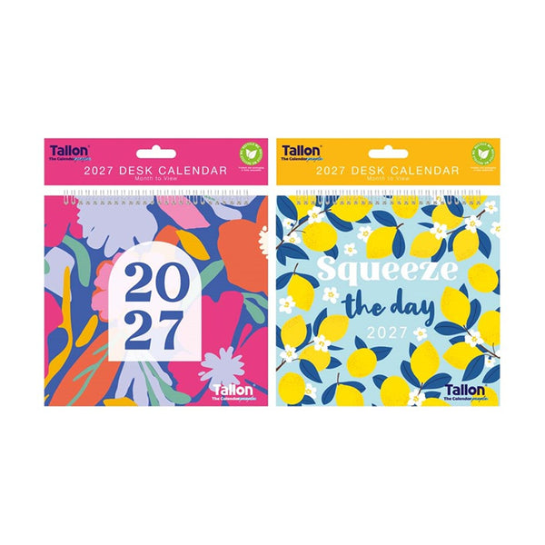 2027 Flip Desk Calendar | Month-to-View, Assorted Fruit and Pattern Covers