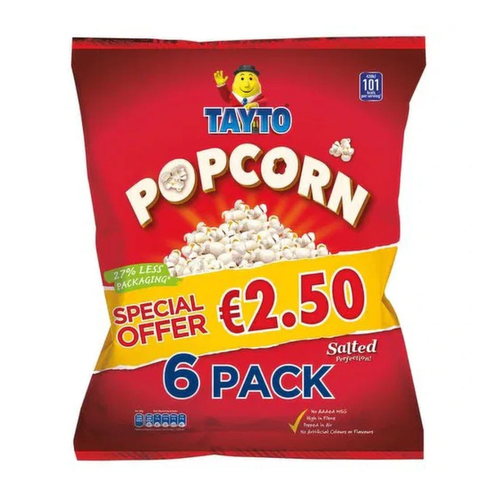 Tayto Original Salted Air-Popped Popcorn Multipack - Pack of 6, 120g