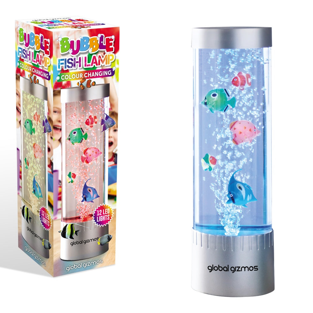 Global Gizmos Bubble Colour Changing Fish Lamp - 32cm