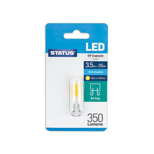 Status LED G9 Capsule Bulb | 3.5W, 350 Lumens, Dimmable, Warm White