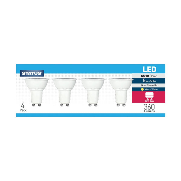 Status Energy-Efficient LED Bulbs | 5W, 360 Lumens, Warm White | Pack of 4