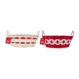 Christmas Oval Bamboo Woven Basket | Assorted Colours, Integrated Handles